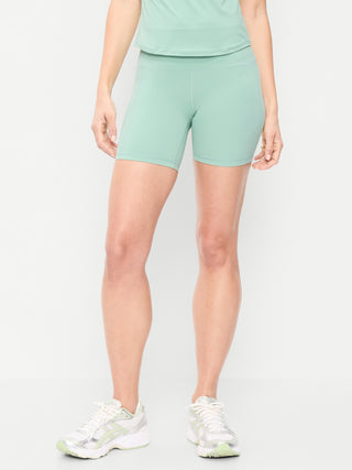 Shorts ciclistas StudioSmooth de talle alto, entrepierna de 6 pulgadas.