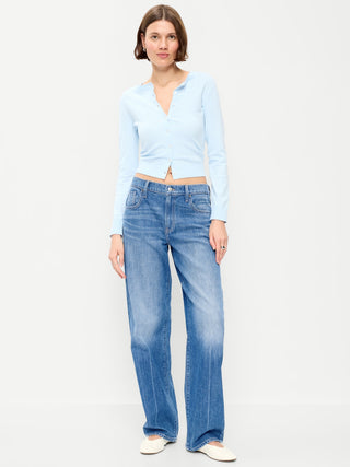 Low-Rise Loose Jeans.