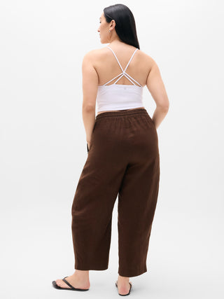 Pantalón Barrel con Cintura Elástica de Lino