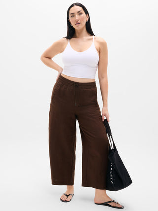 Pantalón Barrel con Cintura Elástica de Lino