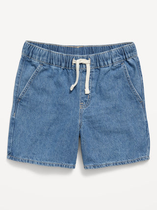Shorts vaqueros sin cordones súper holgados por encima de la rodilla para niños.