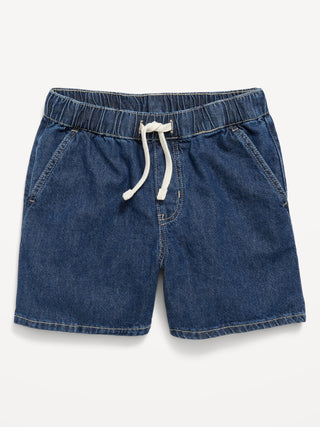 Shorts vaqueros sin cordones súper holgados por encima de la rodilla para niños.