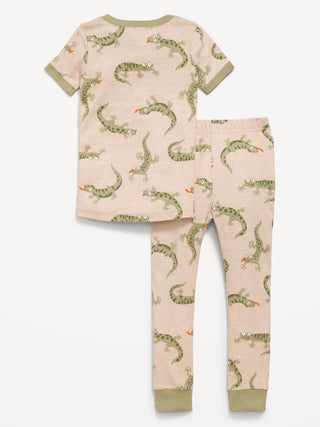 Conjunto de pijama ajustado estampado para niños pequeños y bebés.
