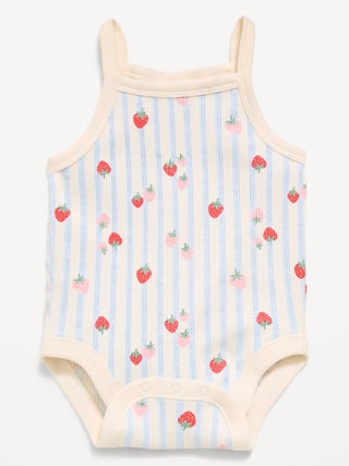 Body camisero de canalé estampado para bebé.