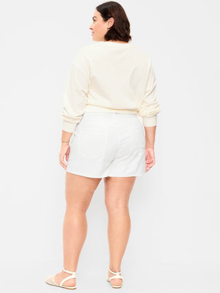 Shorts vaqueros Wow de cintura alta, entrepierna de 4 pulgadas.