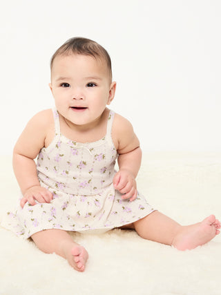 Vestido body punto pointelle estampado para bebé.