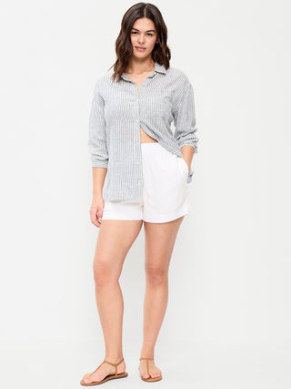 Short con Cintura Elástica Talle Alto con Bolsillos