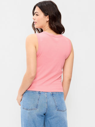 Camiseta sin mangas corta ajustada con cuello en V.