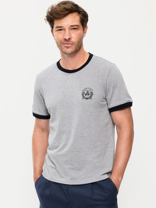 Camiseta de piqué con cuello redondo.