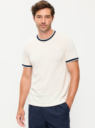 Camiseta de piqué con cuello redondo.
