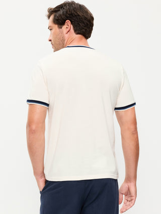 Camiseta de piqué con cuello redondo.