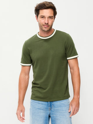Camiseta de piqué con cuello redondo.