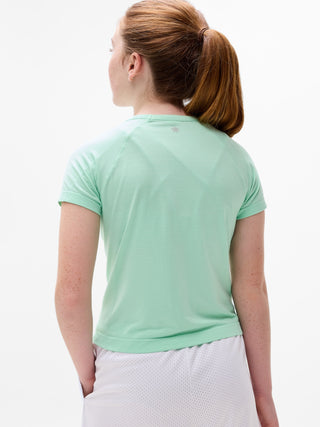 Camiseta larga deportiva Power Up para niña Athleta.