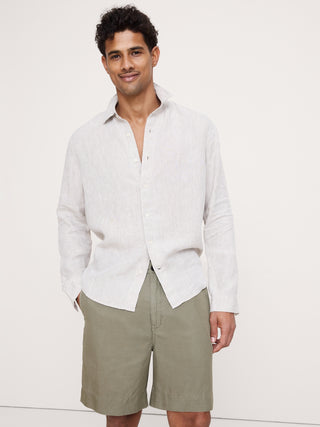 Loose-fitting Long-sleeved Linen Shirt