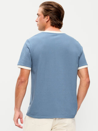 Camiseta de piqué con cuello redondo.