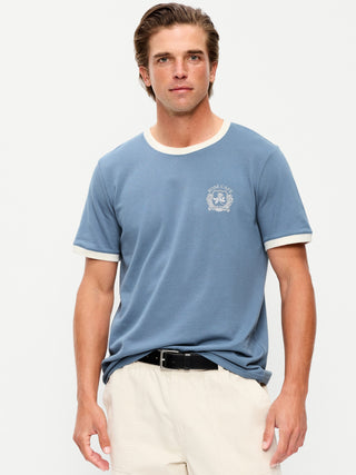 Camiseta de piqué con cuello redondo.