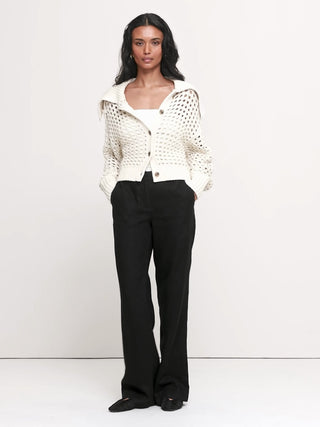 Pantalón Ancho Talle Alto de Lino