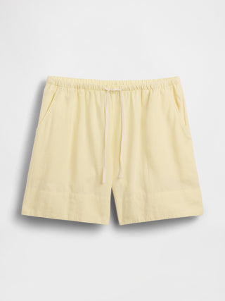 Shorts fáciles de mezcla de lino de 6".