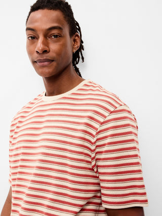 Camiseta de rayas de punto texturizado.
