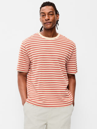Camiseta de rayas de punto texturizado.