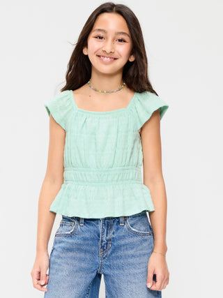 Blusa Fruncida con Detalle Volantes, Niña