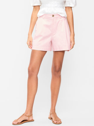 Pantalones cortos chinos OGC de cintura alta, entrepierna de 4 pulgadas.