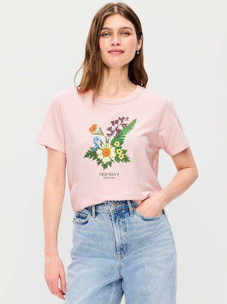 Camiseta con gráfico y logo de cuello redondo EveryWear.