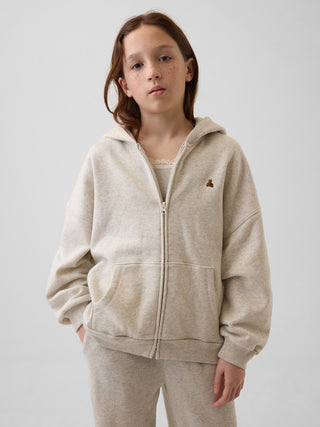 Sudadera con capucha extragrande y cremallera VintageSoft para niños.
