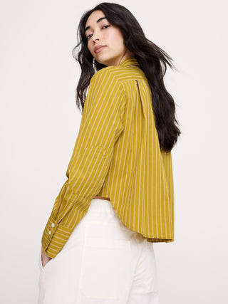 Cropped Long-Sleeve Cotton Shirt