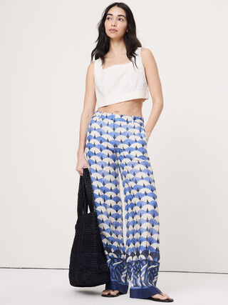 Pantalón Ancho Talle Alto de Lino