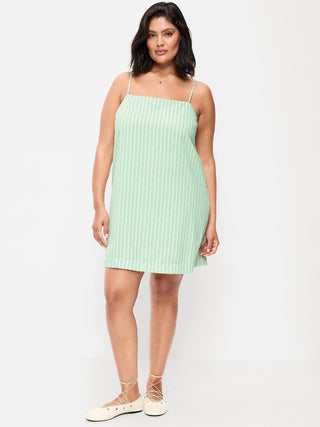 Vestido recto mini con tiras.