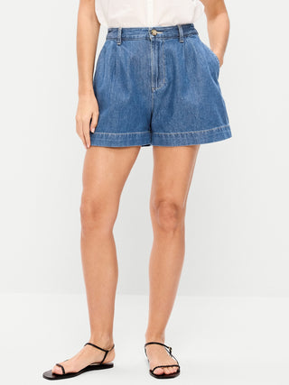 Pantalones cortos chinos OGC de cintura alta, entrepierna de 4 pulgadas.