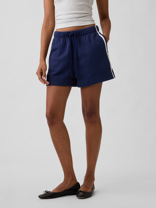 Shorts relajados de felpa francesa con rayas.