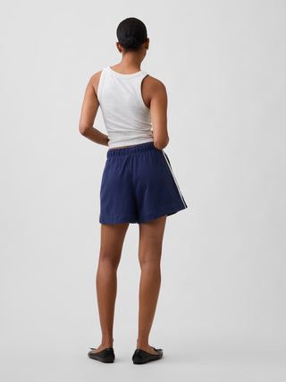 Shorts relajados de felpa francesa con rayas.
