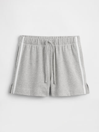 Shorts relajados de felpa francesa con rayas.