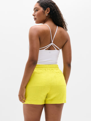 Linen Elastic Waist Shorts