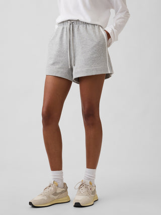 Shorts relajados de felpa francesa con rayas.
