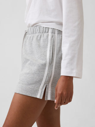 Shorts relajados de felpa francesa con rayas.