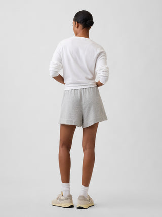 Shorts relajados de felpa francesa con rayas.