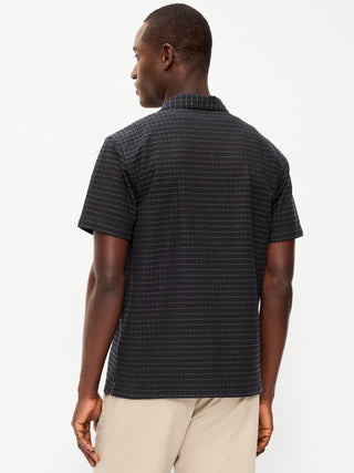 Camisa Manga Corta con Textura de Algodón