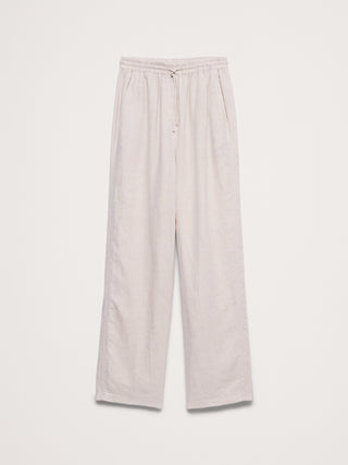 Pantalón Recto Talle Alto con Cintura Elástica