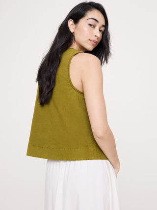 Camiseta sin mangas de lona de algodón.