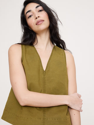 Camiseta sin mangas de lona de algodón.