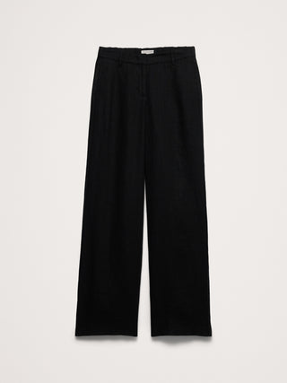 Pantalón Ancho Talle Alto de Lino