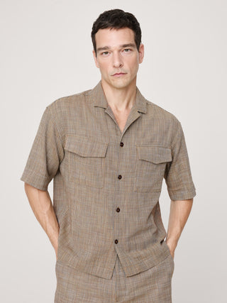 Camisa Manga Corta con Bolsillos de Algodón