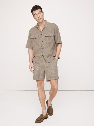Short-Sleeve Cotton Shirt with Pockets