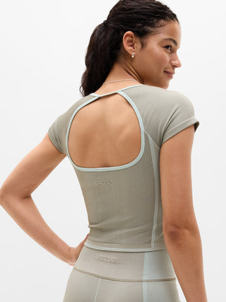 Open Back Seamless Sports T-Shirt