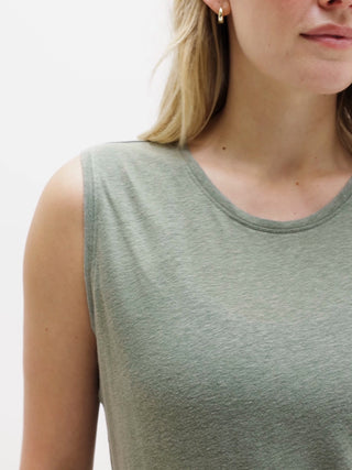Camiseta sin Mangas de Lino