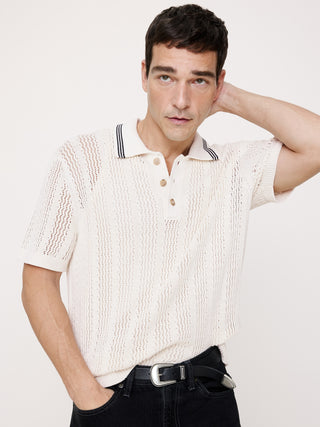 Polo tipo jersey de algodón en zigzag.