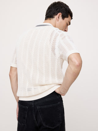 Polo tipo jersey de algodón en zigzag.